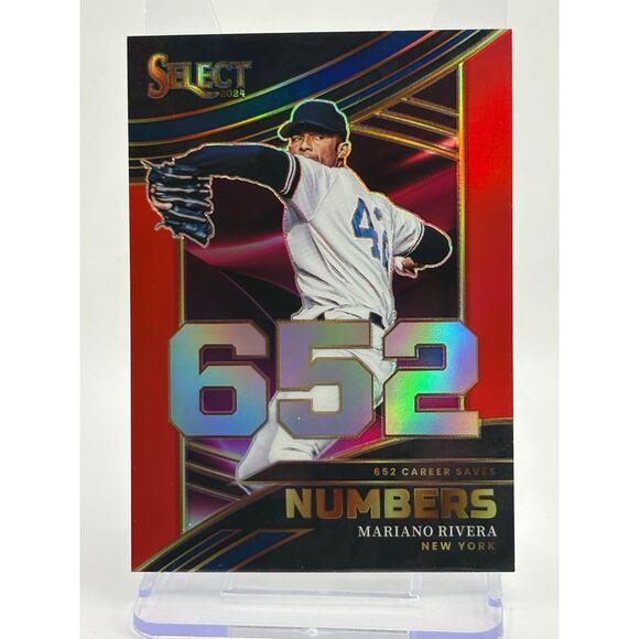 2024 Panini Select Mariano Rivera Select Numbers Red Prizm 56/99 SP NY Yankees - Picture 1 of 2